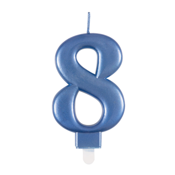 Candle Number 8 Blue