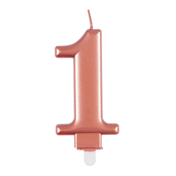 Candle number 1 rose gold