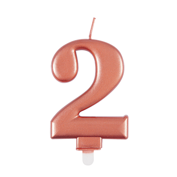 Candle number 2 rose gold