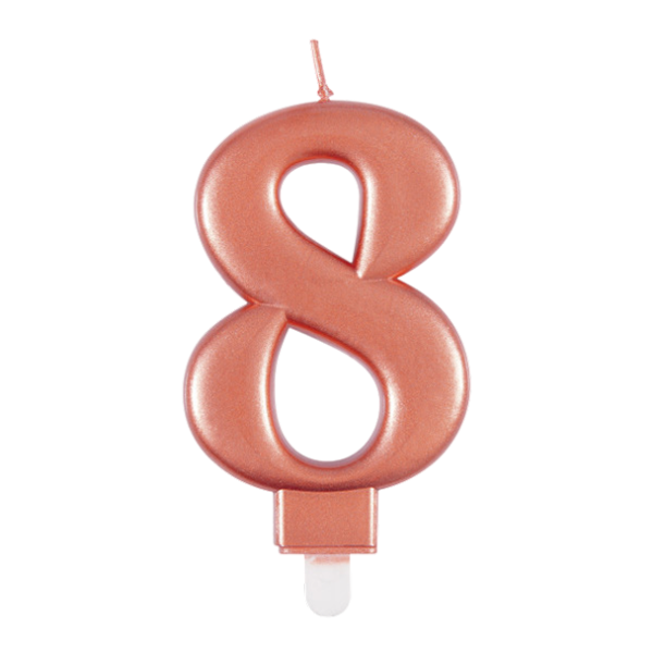 Candle Number 8 Rose Gold