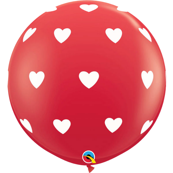 3Ft big hearts red