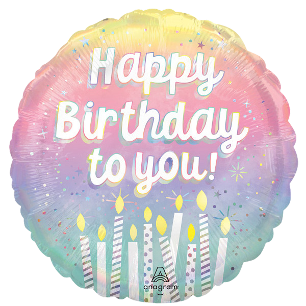 Standard pearlised birthday holographic