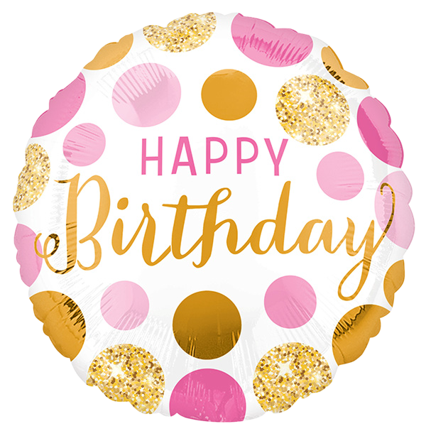 Standard pink and gold birthday