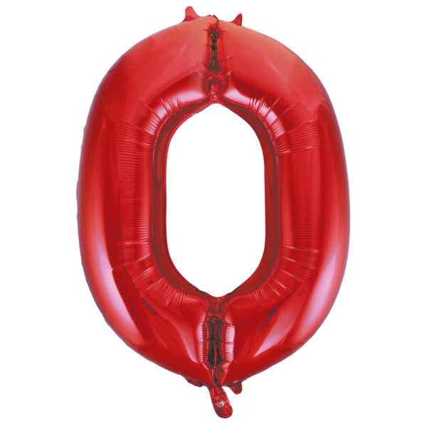 Large number 0 red