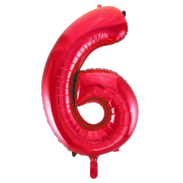 Large number 6 red
