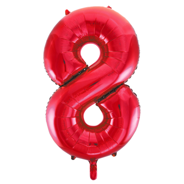 Large Number 8 Red
