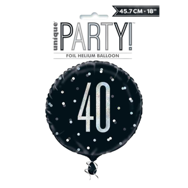 Standard Number 40 Glitz Black & Silver