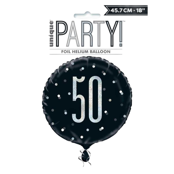 Standard number 50 glitz black & silver
