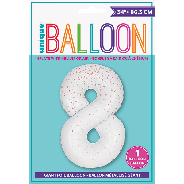 Large number 8 white