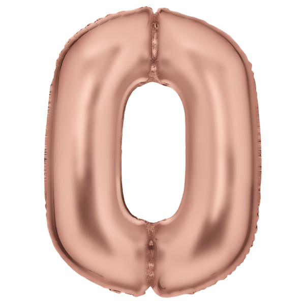 Large number 0 silk lustre rose gold