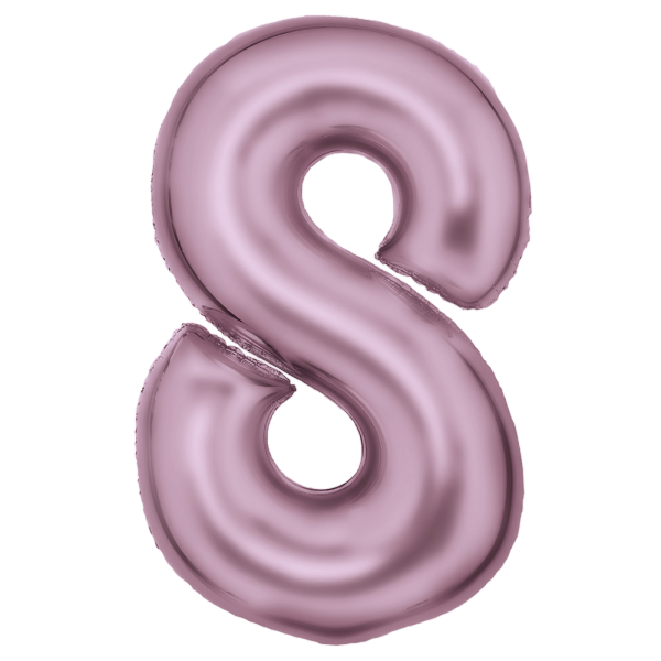 Large number 8 silk lustre pastel pink