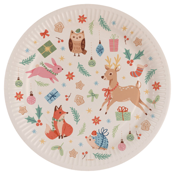 Plates winter woodland