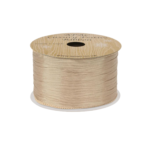 Ribbon Wired Edge Pale Gold