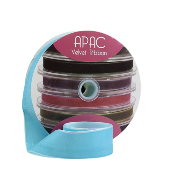 Ribbon velvet baby blue 38mm