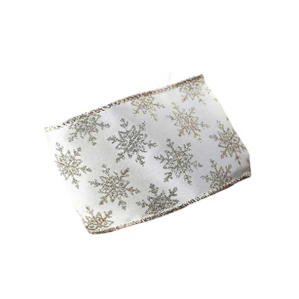 Ribbon Cream With Champagne Glitter Snowflakes