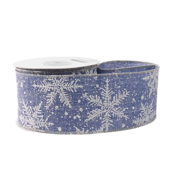 Ribbon blue white snowflakes