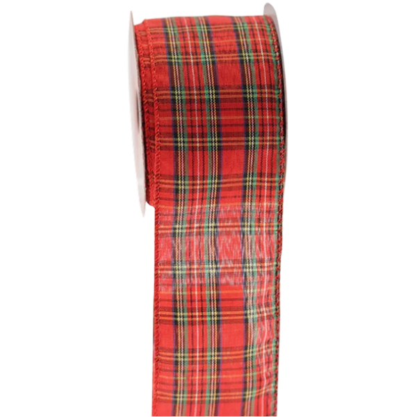Ribbon Tartan Wire Edge 63mm