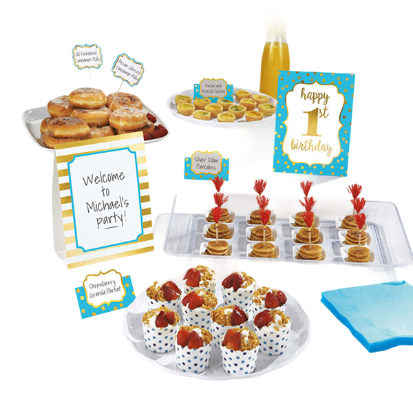Buffet decoration kit 1st birthday blue