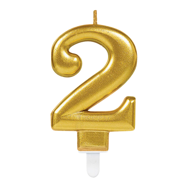 Candle number 2 gold