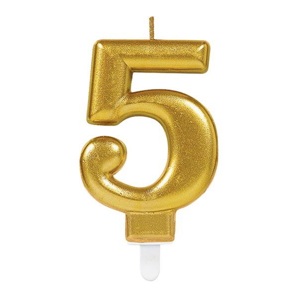 Candle number 5 gold