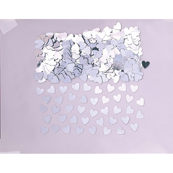 Confetti sparkle hearts silver