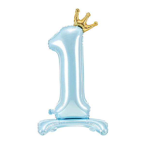 Large standing number 1 light blue