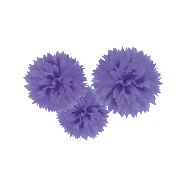 Fluffy decorations purple
