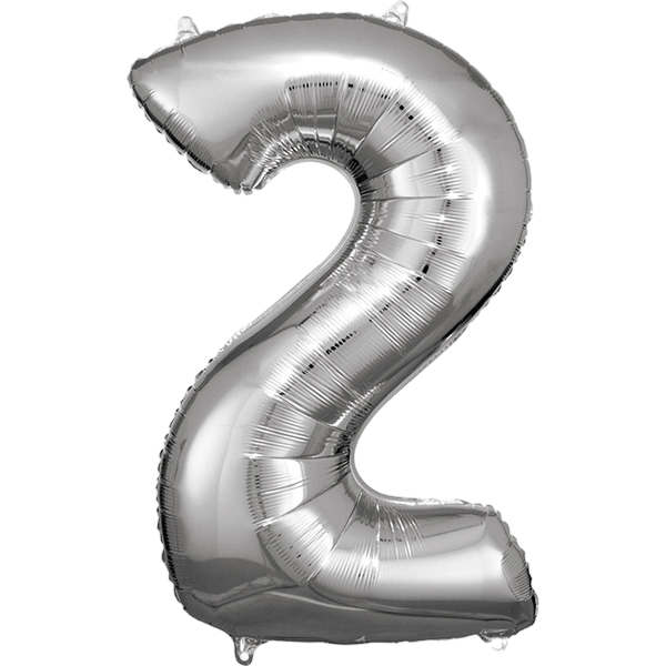 Large number 2 silver