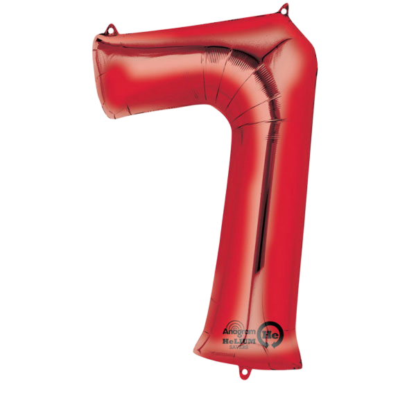 Large number 7 red