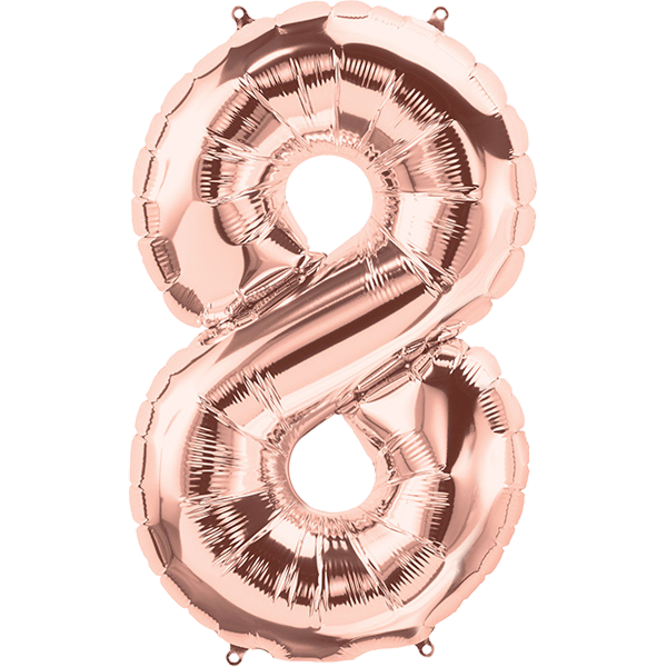 Large number 8 rose gold pioneer