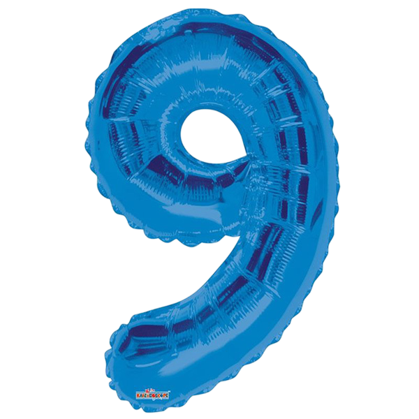 Large number 9 royal blue