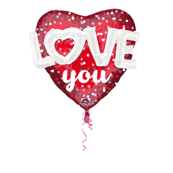 Mulitballoon love hearts & dots