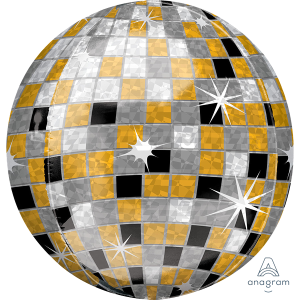 Orbz gold silver black disco ball