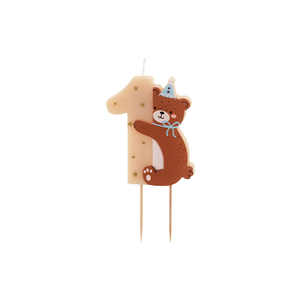 Candle number 1 teddy bear