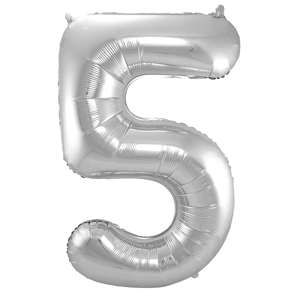 Large number 5 silver