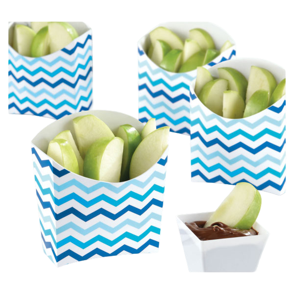 Snack containers paper minis blue