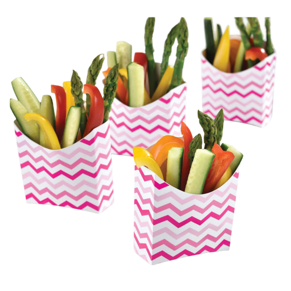 Snack containers paper minis pink