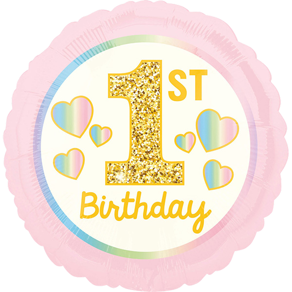 Standard girl 1st birthday pink & gold