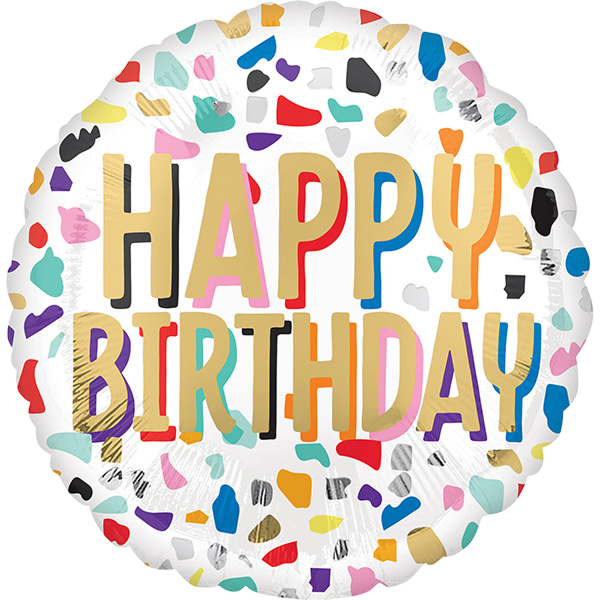 Standard happy confetti birthday