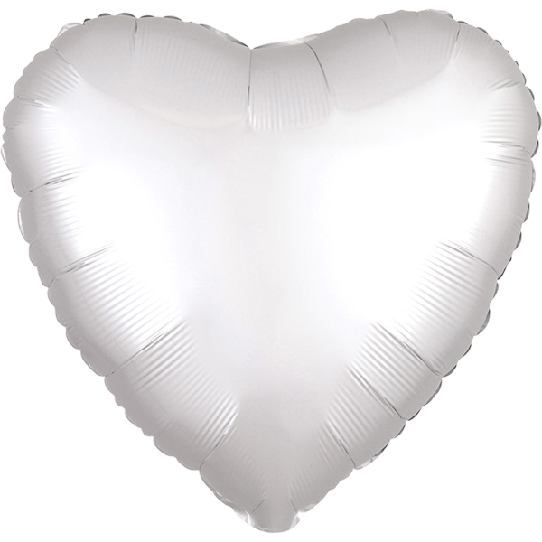 Standard heart satin luxe white