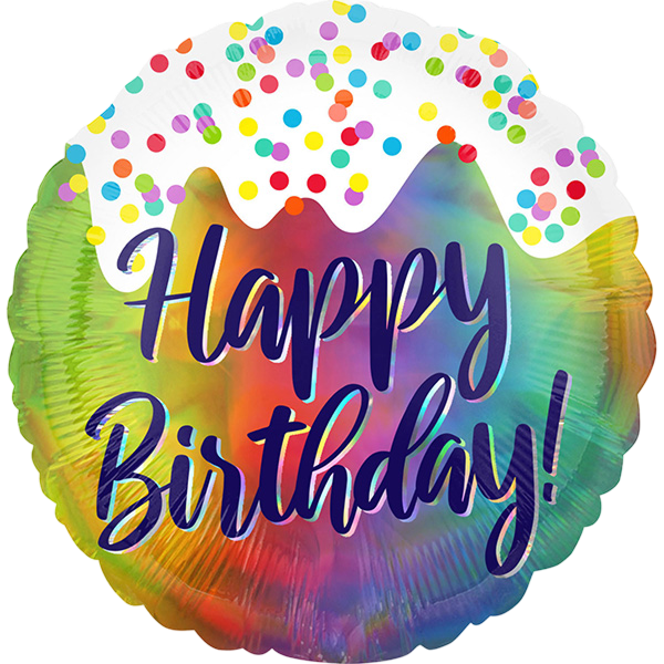 Standard iridescent birthday frosted confetti
