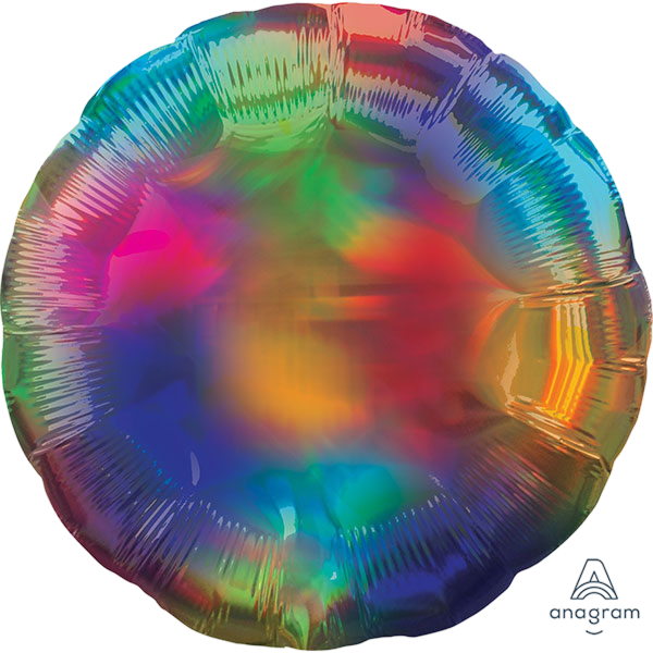 Standard round holographic iridescent rainbow