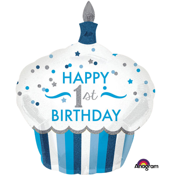 Supershape 1st birthday cupcake boy