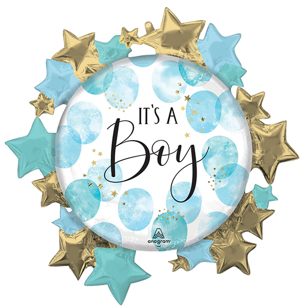 Supershape baby boy blue watercolor