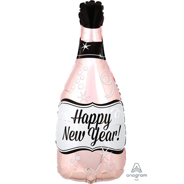 Supershape hny rose gold bubbly bottle