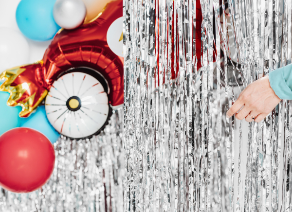 Party Curtain Silver 90x250cm