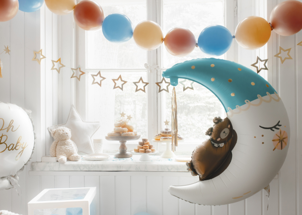 SUPERSHAPE TEDDY BEAR ON THE MOON BLUE