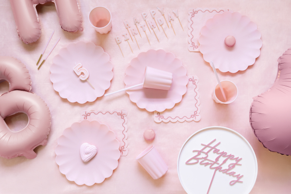 CANDLE HAPPY BIRTHDAY LIGHT PINK