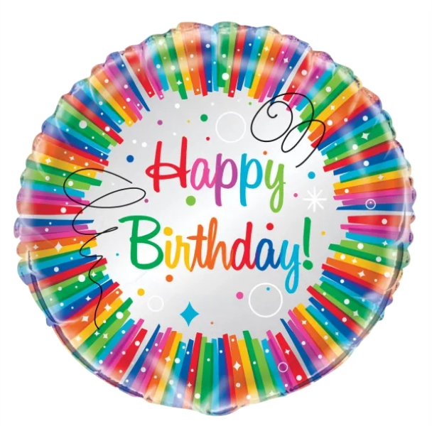 Standard rainbow ribbons birthday