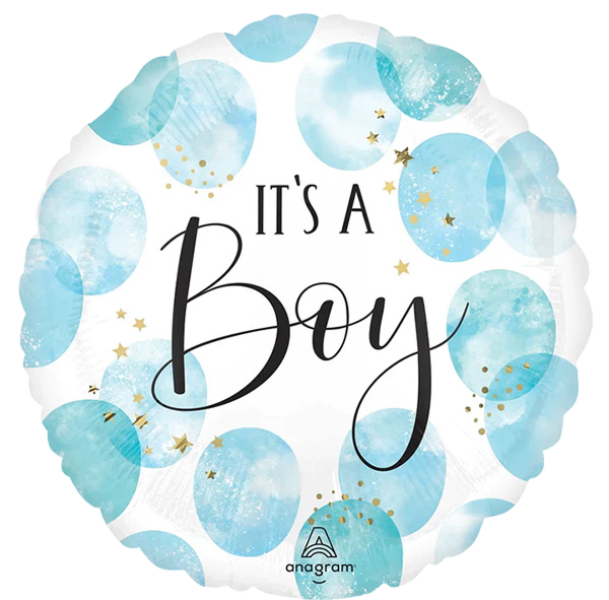Standard baby boy blue watercolor